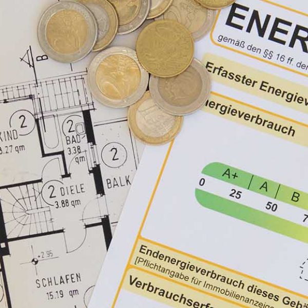 Energieausweis mit Geld Panorama